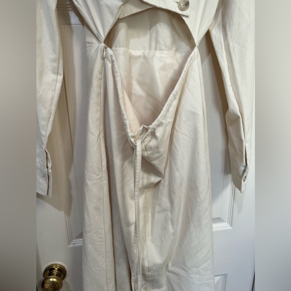 Made in Korea Cotton corduroy like Like Open Tie Back A‎ Line Dress. Size Small - Picture 8 of 13